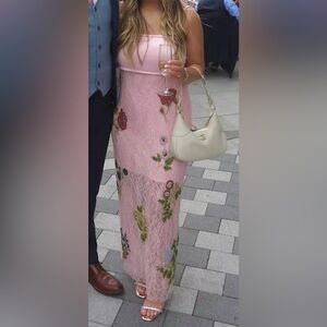 ARRANGE Botanical Embellished Contrast Bodice Column Maxi Dress